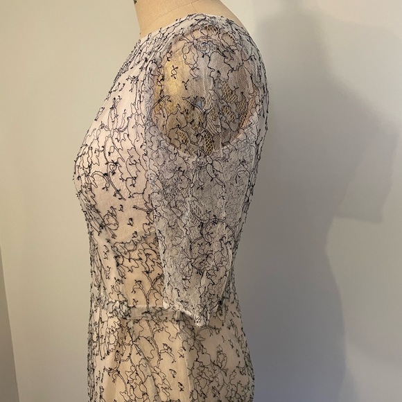 ERDEM NWOT LAST CALL -couture crm & blk  French lace cocktail dress sz US 4 - Picture 4 of 11